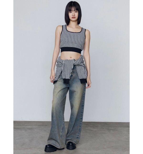 EMODA「ハウンズトゥースツインニット」|ニット・セーター|