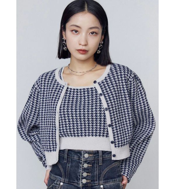EMODA「ハウンズトゥースツインニット」|ニット・セーター|
