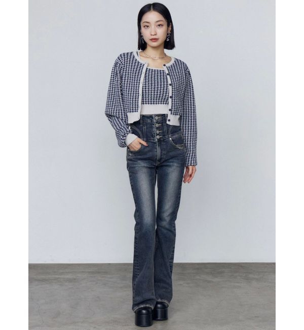 EMODA「ハウンズトゥースツインニット」|ニット・セーター|