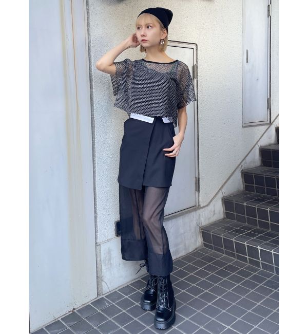 MURUA「ウエストフラップシアーレイヤードスカート」|スカート|