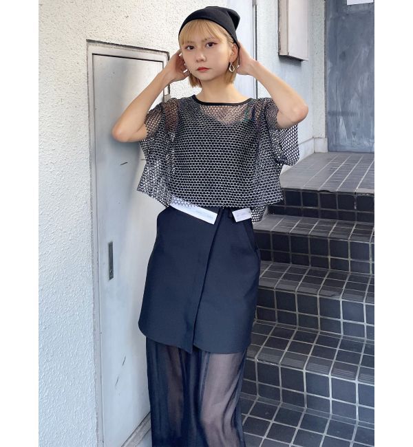 MURUA「ウエストフラップシアーレイヤードスカート」|スカート|