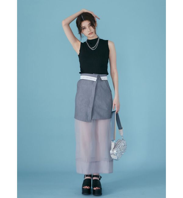 MURUA「ウエストフラップシアーレイヤードスカート」|スカート|