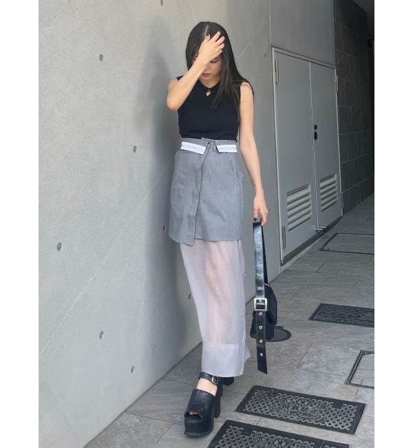 MURUA「ウエストフラップシアーレイヤードスカート」|スカート|