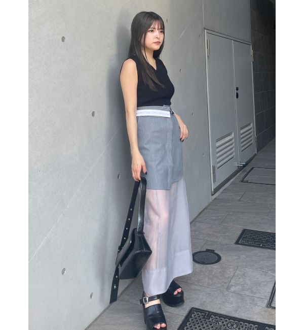 MURUA「ウエストフラップシアーレイヤードスカート」|スカート|