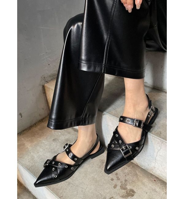 MURUA「ポインテッドベルトパンプス」|パンプス|ブラック