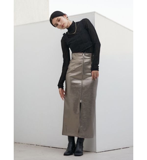 MURUA「マルチウェイナローフェイクレザースカート」|スカート|