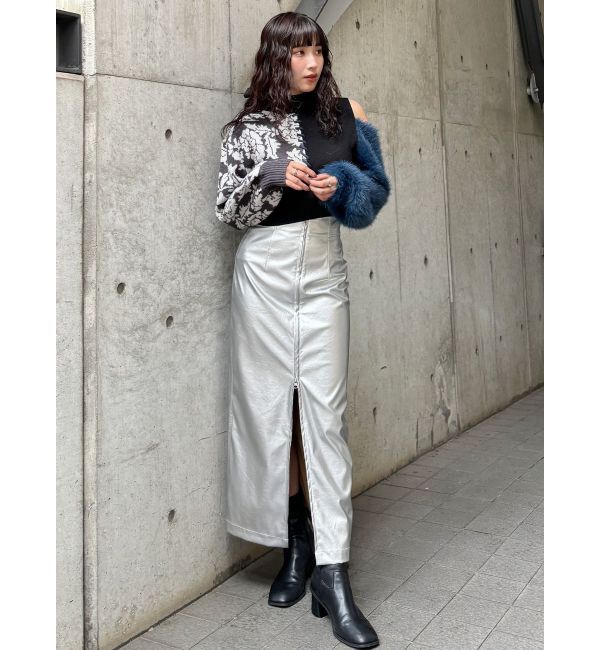 MURUA「マルチウェイナローフェイクレザースカート」|スカート|