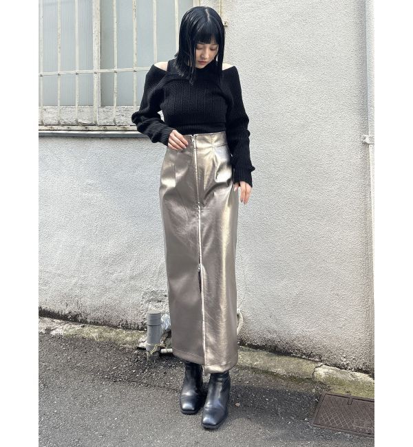 MURUA「マルチウェイナローフェイクレザースカート」|スカート|