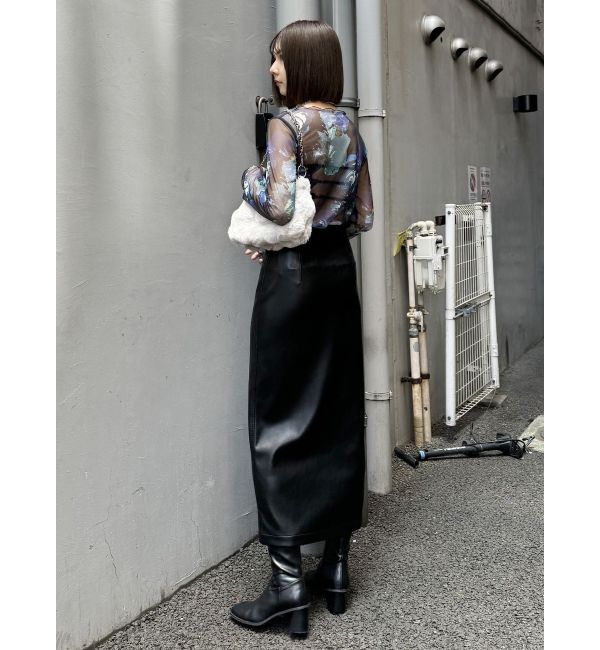 MURUA「マルチウェイナローフェイクレザースカート」|スカート|