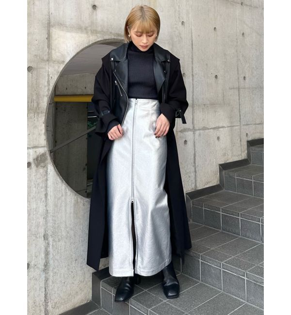 MURUA「マルチウェイナローフェイクレザースカート」|スカート|