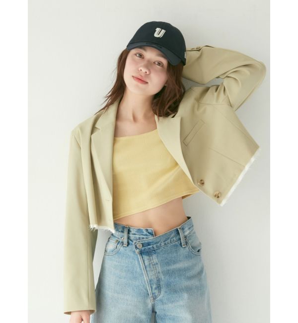 Ungrid「カットオフデザインショートジャケット」|テーラードジャケット|