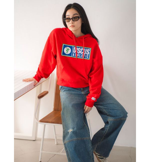 Ungrid「DISCUS別注 フードロゴパーカー」|パーカー|レッド