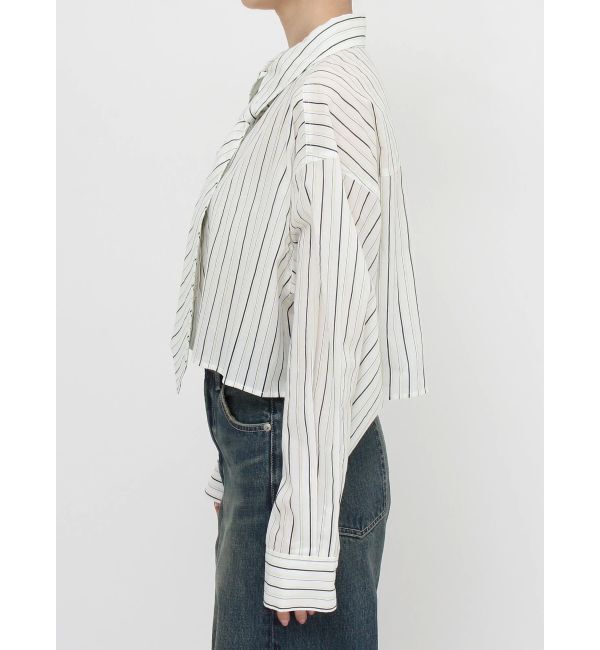 EVRIS「ネクタイデザインクロップドシャツ」|シャツ・ブラウス|