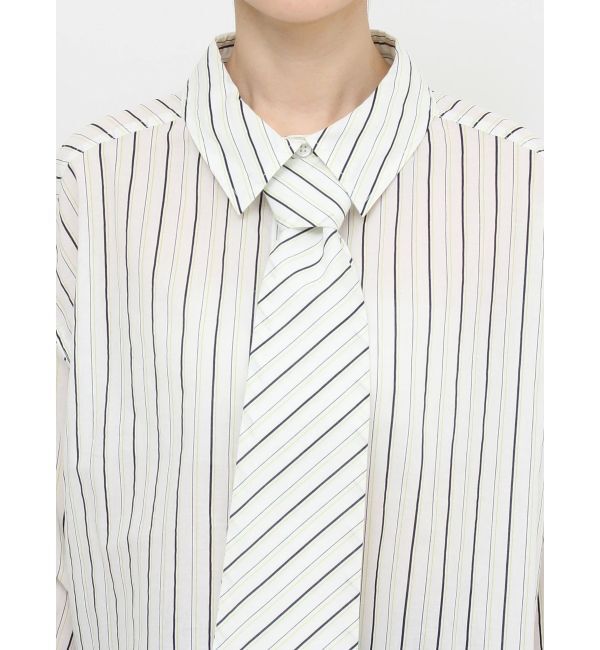 EVRIS「ネクタイデザインクロップドシャツ」|シャツ・ブラウス|