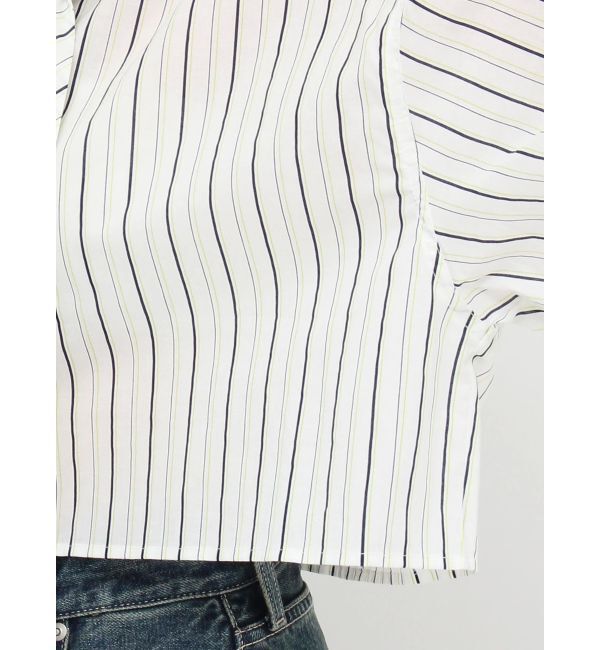 EVRIS「ネクタイデザインクロップドシャツ」|シャツ・ブラウス|