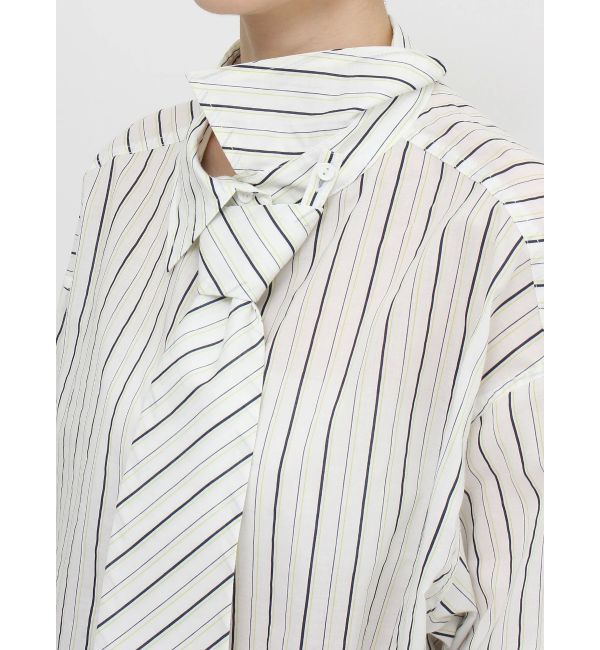 EVRIS「ネクタイデザインクロップドシャツ」|シャツ・ブラウス|