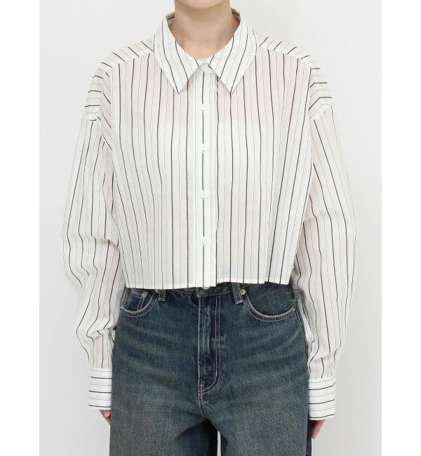 EVRIS「ネクタイデザインクロップドシャツ」|シャツ・ブラウス|