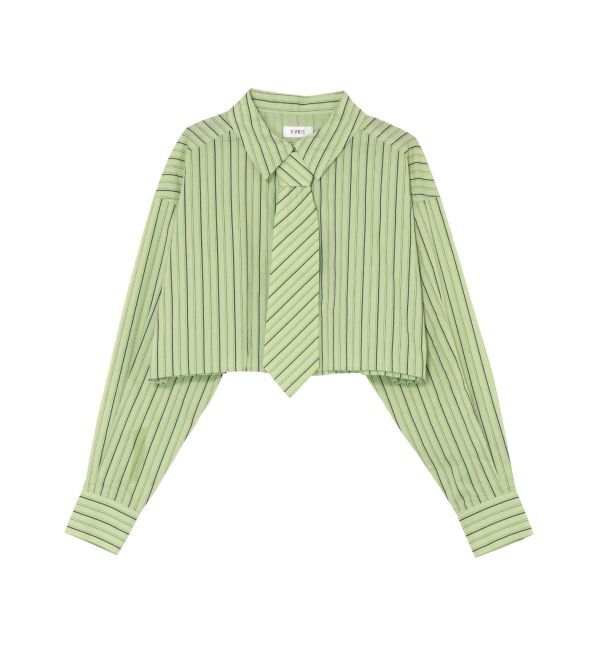 EVRIS「ネクタイデザインクロップドシャツ」|シャツ・ブラウス|