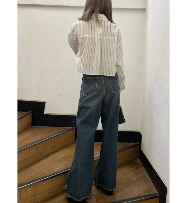 EVRIS「ネクタイデザインクロップドシャツ」|シャツ・ブラウス|