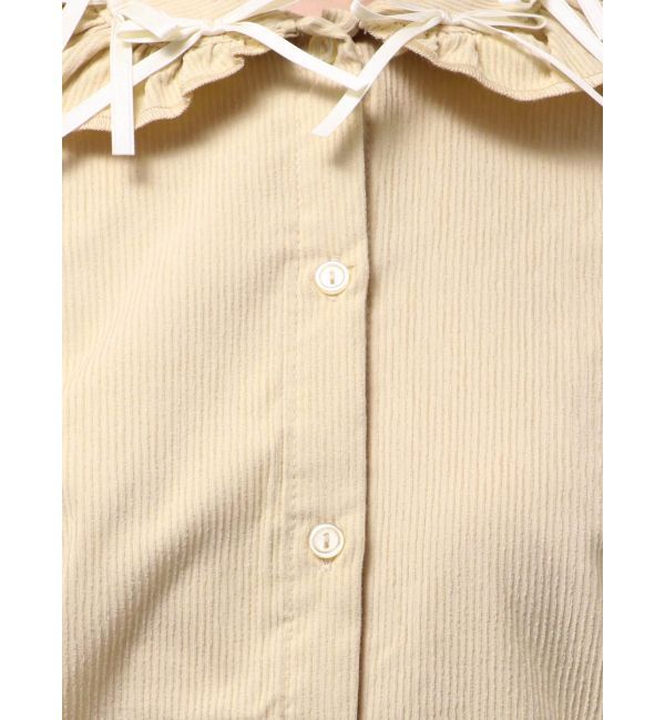 merry jenny「petit ribbonコーデュロイブラウス」|シャツ・ブラウス|