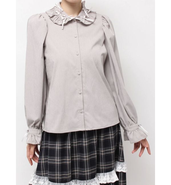 merry jenny「petit ribbonコーデュロイブラウス」|シャツ・ブラウス|