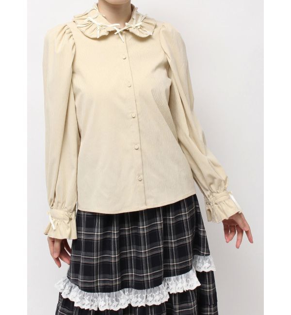 merry jenny「petit ribbonコーデュロイブラウス」|シャツ・ブラウス|