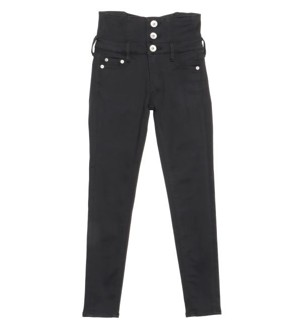 GYDA「【TINY】ハイウエストウエストクロススキニーデニムパンツ」|デニム|