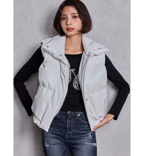 GYDA「2WAYフェイクレザーミドル丈ダウンコート」|ダウン|