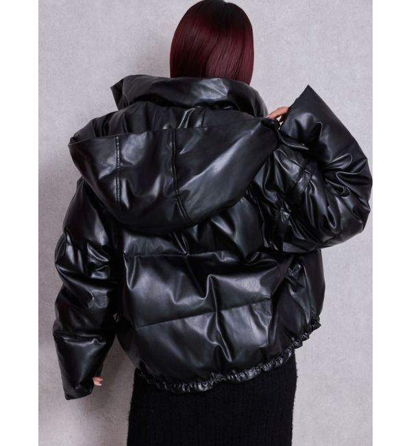 GYDA「2WAYフェイクレザーミドル丈ダウンコート」|ダウン|