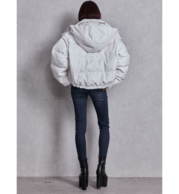 GYDA「2WAYフェイクレザーミドル丈ダウンコート」|ダウン|