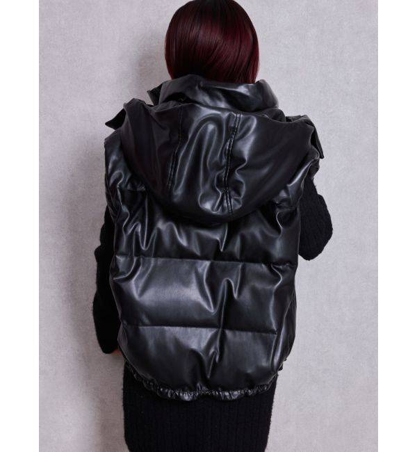 GYDA「2WAYフェイクレザーミドル丈ダウンコート」|ダウン|