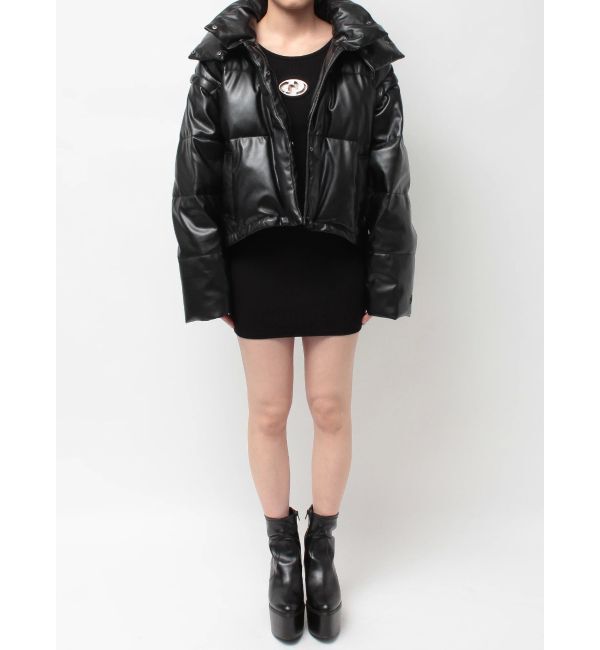 GYDA「2WAYフェイクレザーミドル丈ダウンコート」|ダウン|