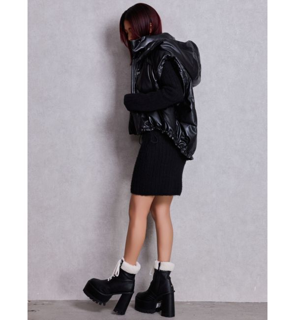 GYDA「2WAYフェイクレザーミドル丈ダウンコート」|ダウン|