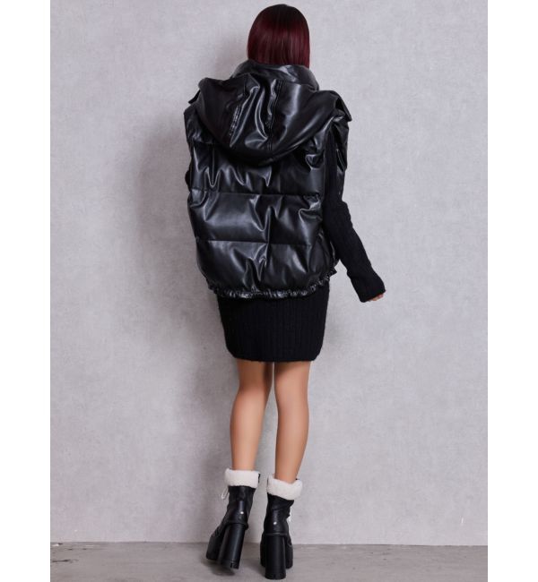 GYDA「2WAYフェイクレザーミドル丈ダウンコート」|ダウン|