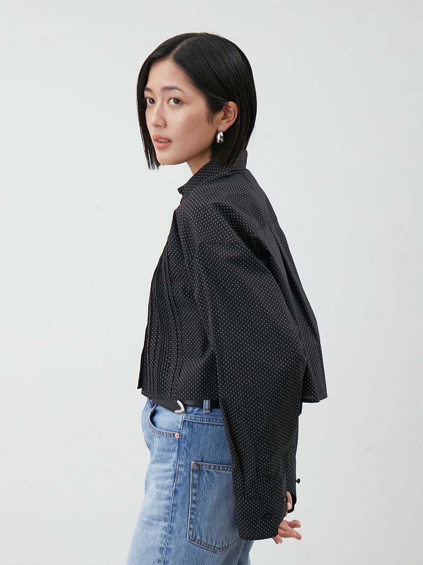 Mila Owen「ピンタックデザインクロップドドレスシャツ」|シャツ・ブラウス|