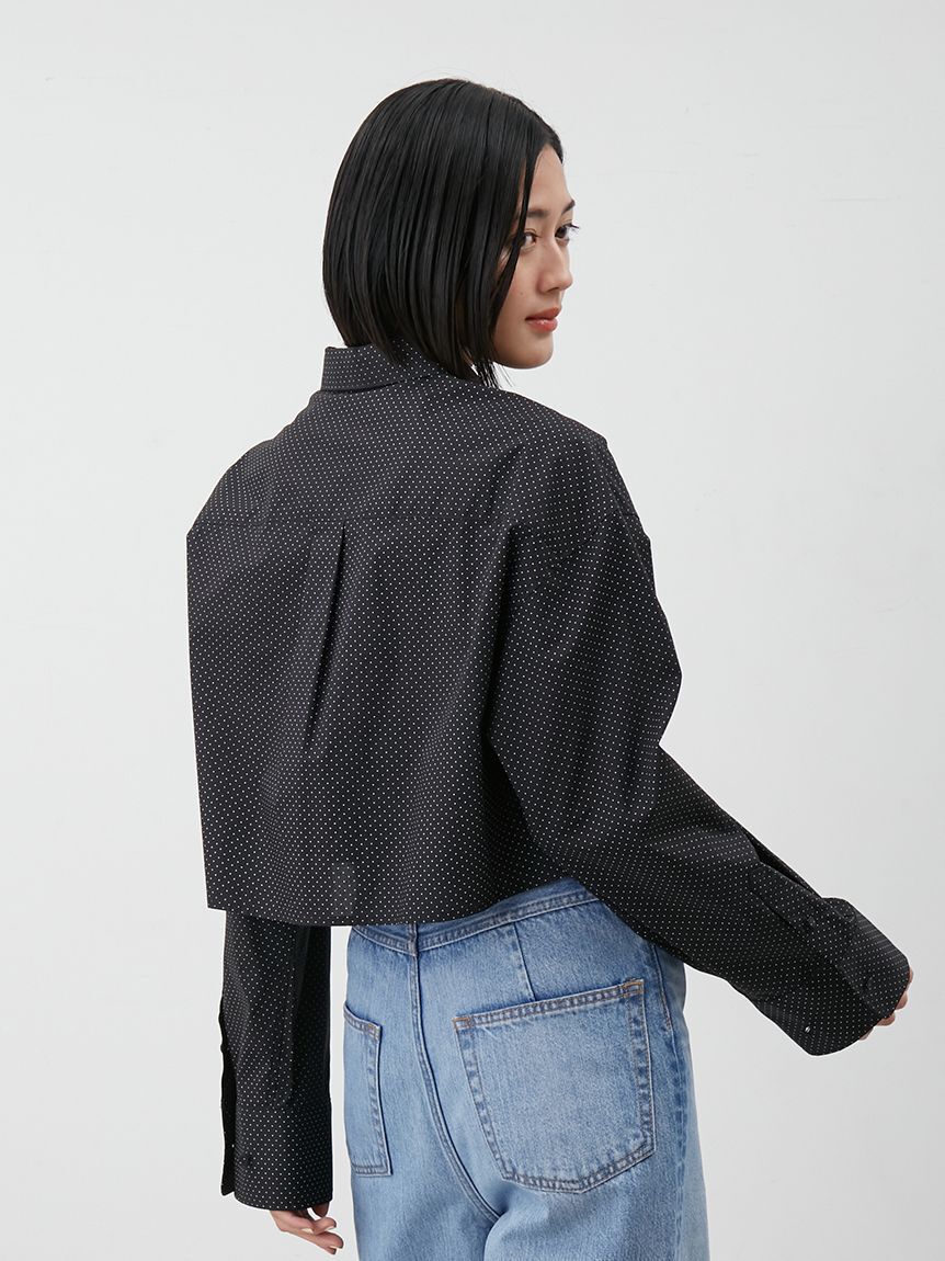 Mila Owen「ピンタックデザインクロップドドレスシャツ」|シャツ・ブラウス|