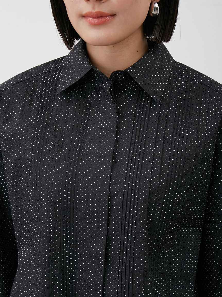 Mila Owen「ピンタックデザインクロップドドレスシャツ」|シャツ・ブラウス|