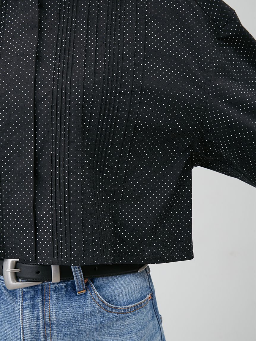 Mila Owen「ピンタックデザインクロップドドレスシャツ」|シャツ・ブラウス|