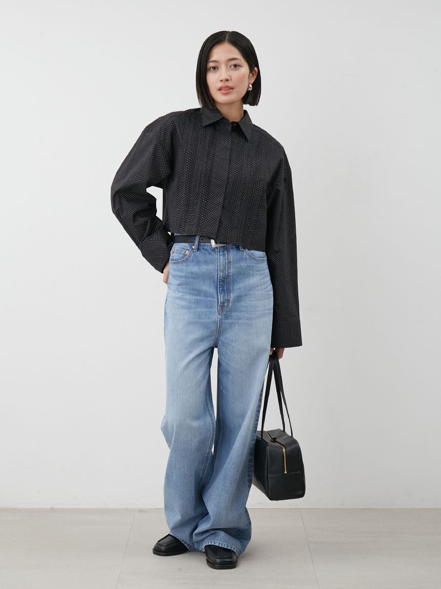 Mila Owen「ピンタックデザインクロップドドレスシャツ」|シャツ・ブラウス|