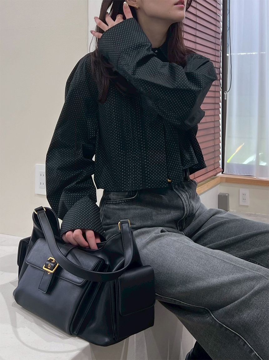 Mila Owen「ピンタックデザインクロップドドレスシャツ」|シャツ・ブラウス|