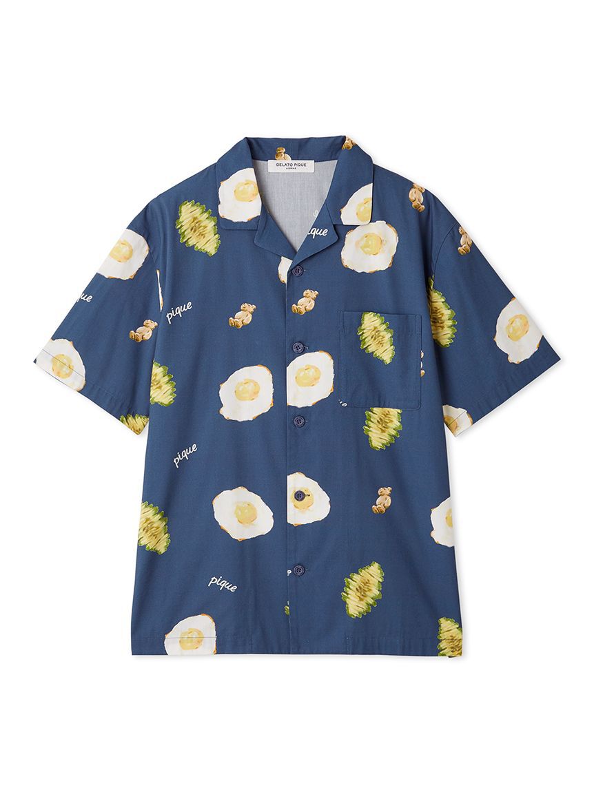 GELATO PIQUE HOMME「【HOMME】サニーサイドエッグ総柄シャツ」|シャツ・ブラウス|