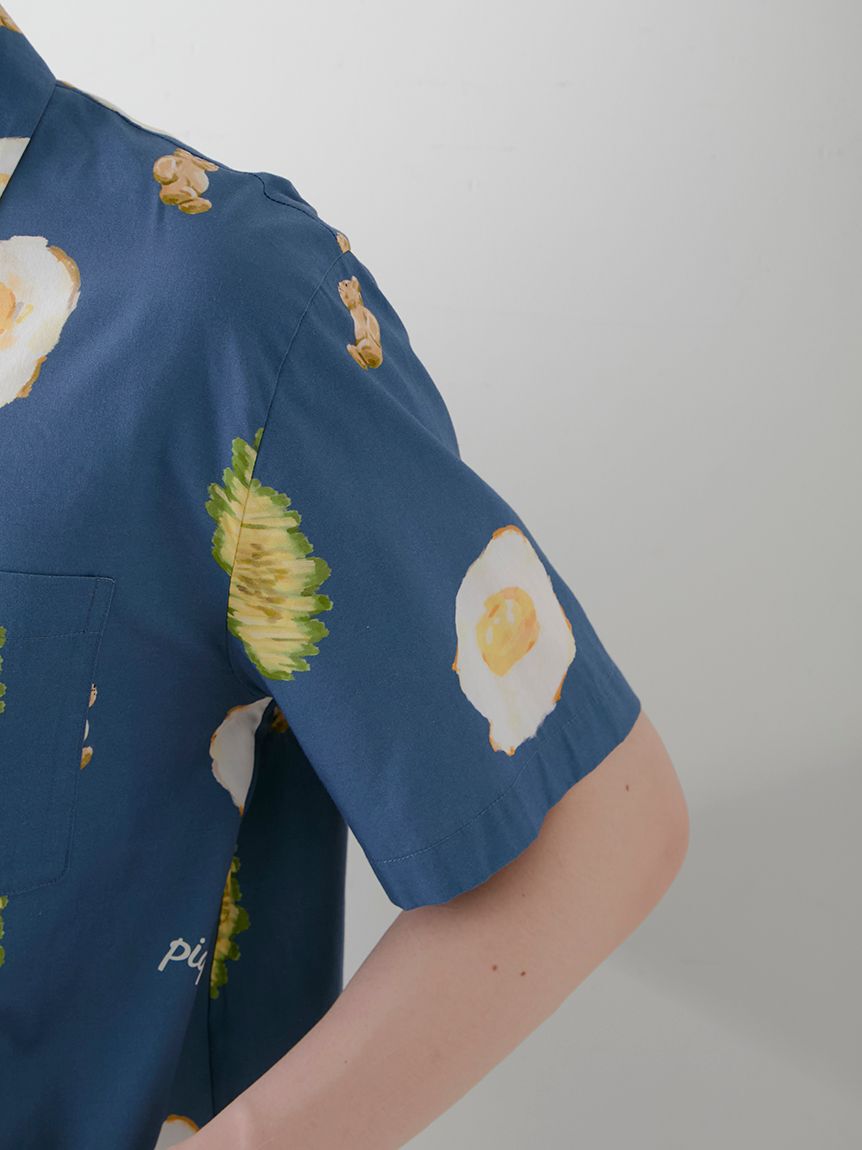 GELATO PIQUE HOMME「【HOMME】サニーサイドエッグ総柄シャツ」|シャツ・ブラウス|