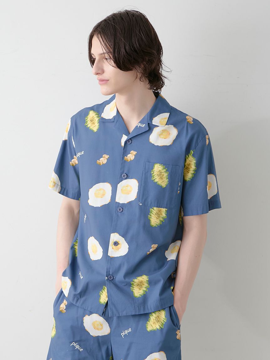 GELATO PIQUE HOMME「【HOMME】サニーサイドエッグ総柄シャツ」|シャツ・ブラウス|