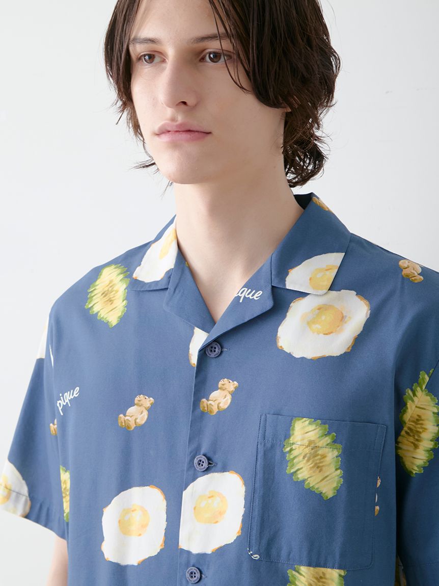GELATO PIQUE HOMME「【HOMME】サニーサイドエッグ総柄シャツ」|シャツ・ブラウス|