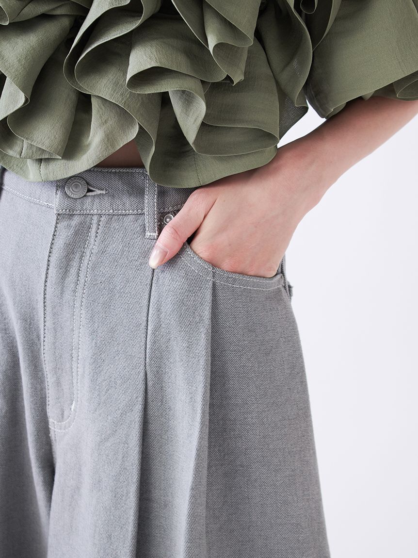 SNIDEL「【00サイズ/0TALLサイズあり】カーブデニムワイドパンツ」|デニム|