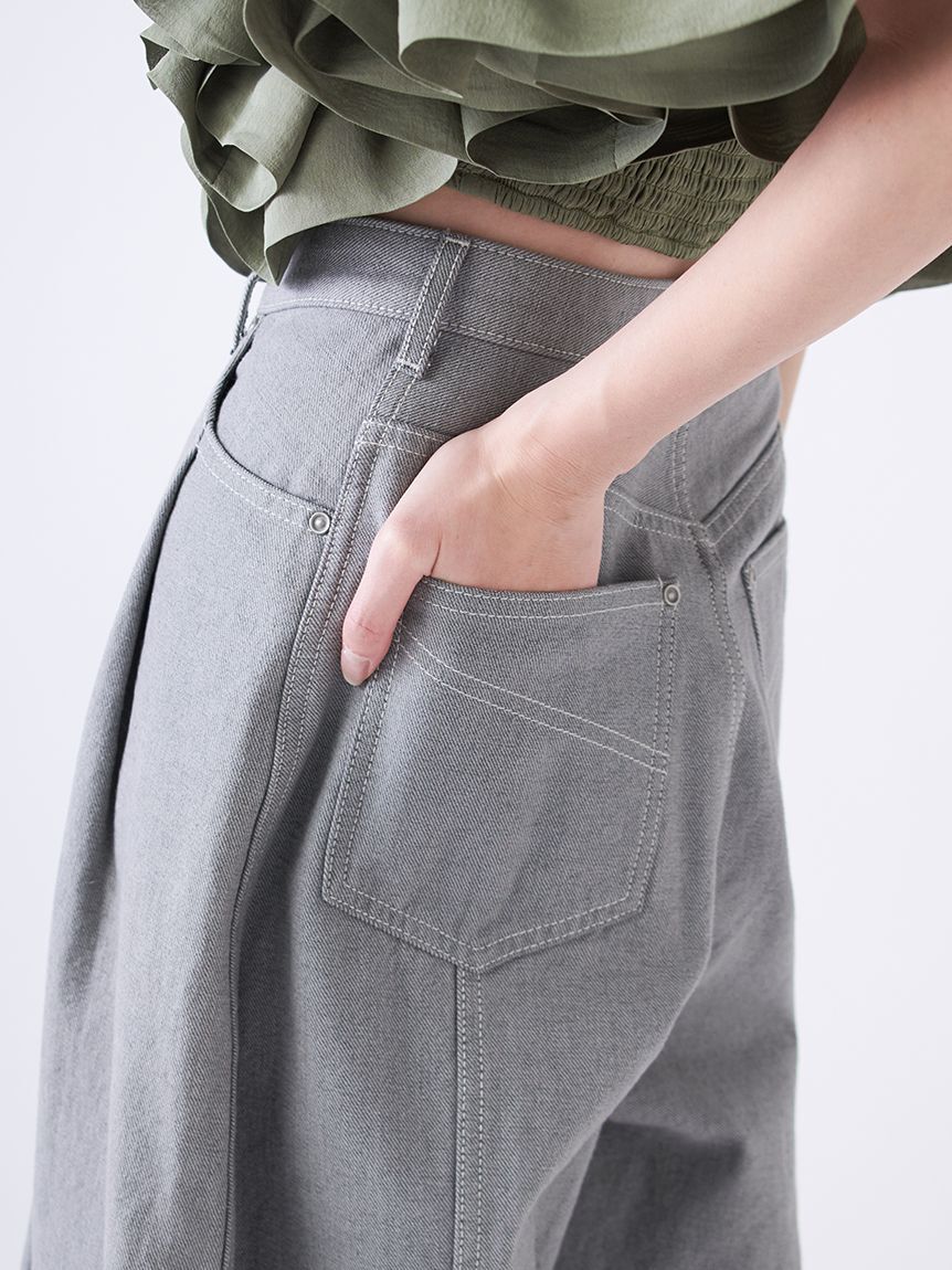 SNIDEL「【00サイズ/0TALLサイズあり】カーブデニムワイドパンツ」|デニム|