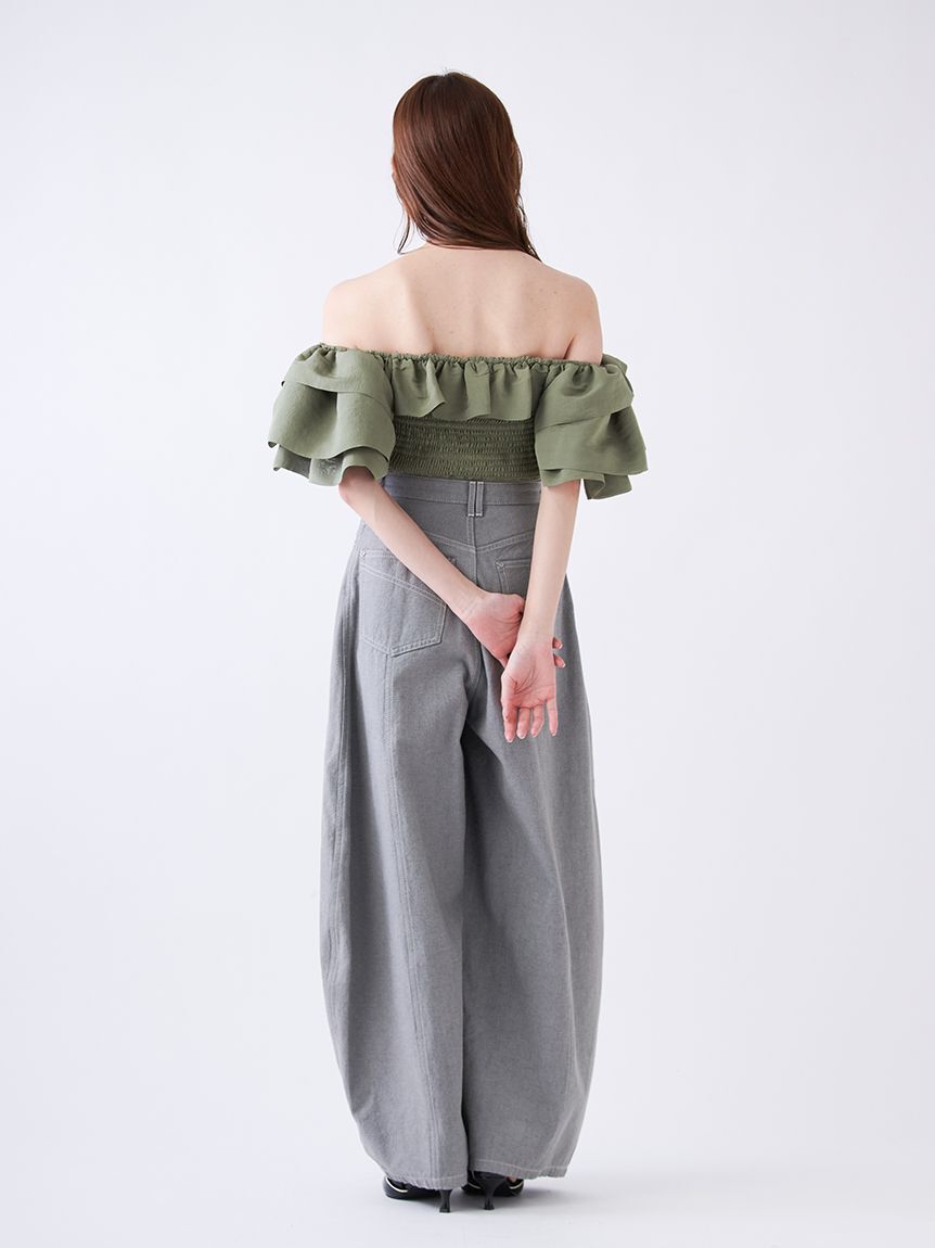 SNIDEL「【00サイズ/0TALLサイズあり】カーブデニムワイドパンツ」|デニム|