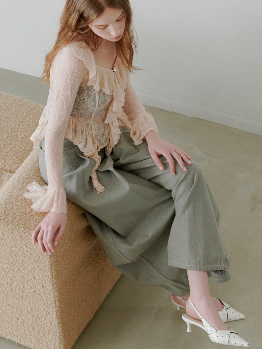 SNIDEL「【00サイズ/0TALLサイズあり】カーブデニムワイドパンツ」|デニム|