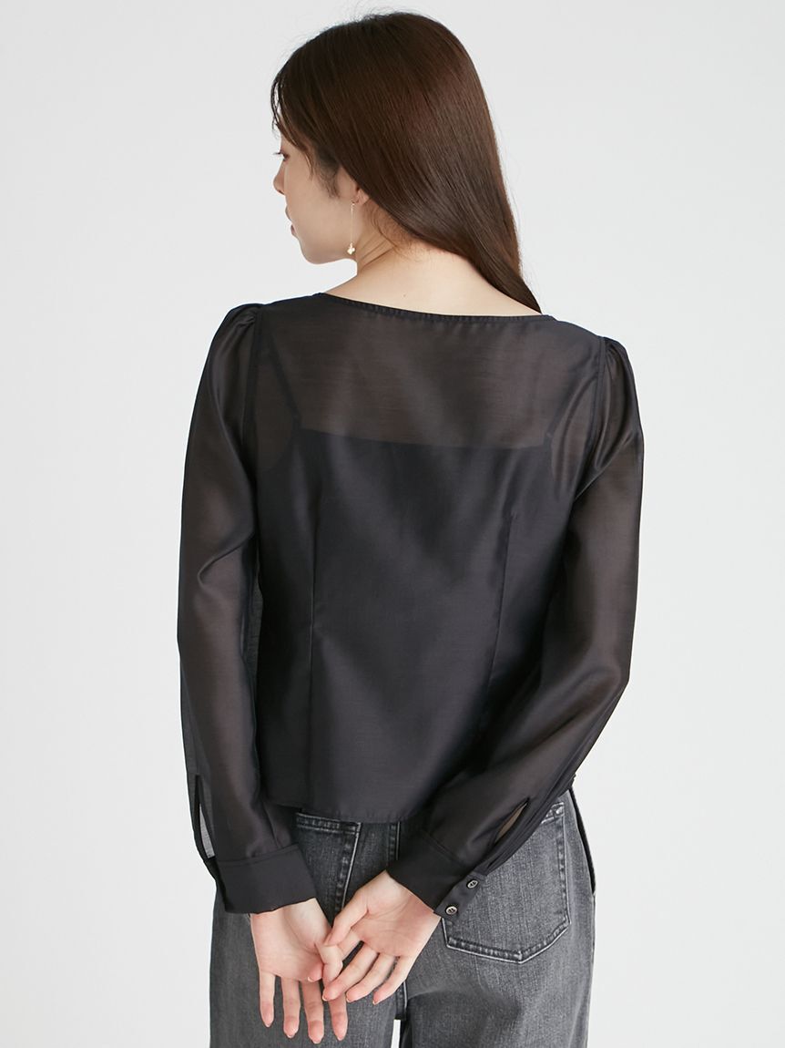 CELFORD「ノット付きシアーブラウス」|シャツ・ブラウス|