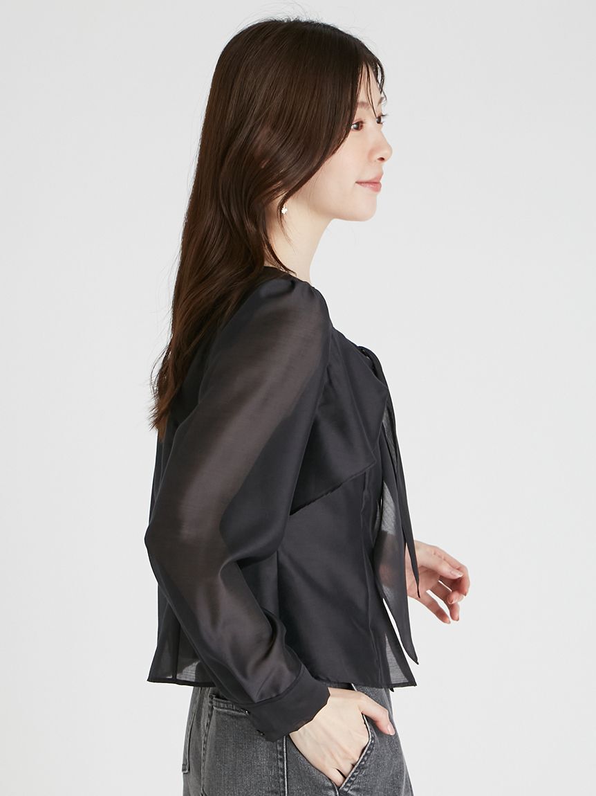 CELFORD「ノット付きシアーブラウス」|シャツ・ブラウス|